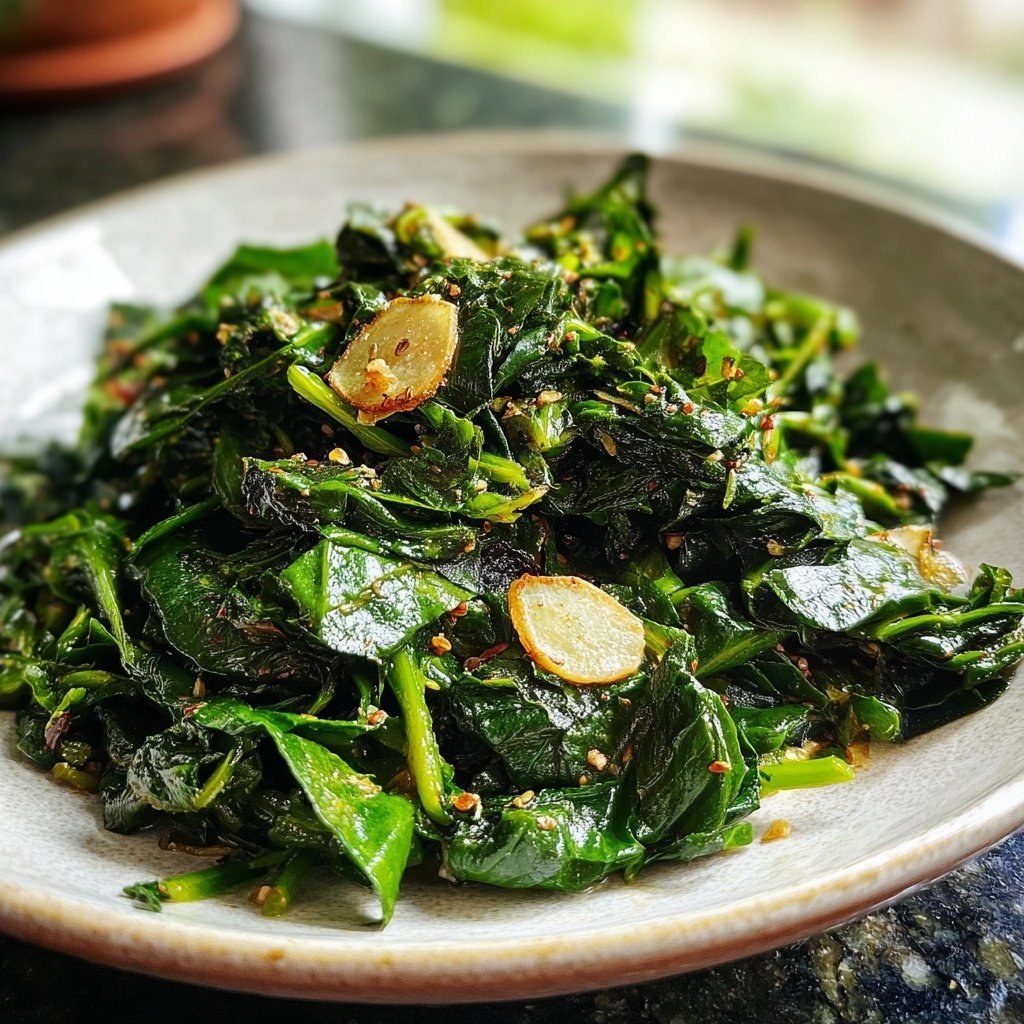 Jamaican Callaloo with Garlic