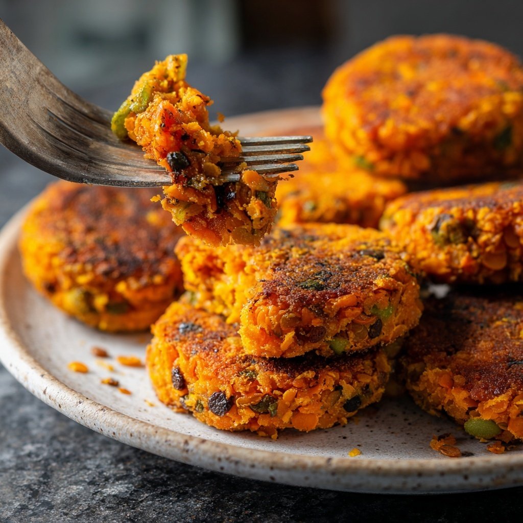 Baked Sweet Potato Lentil Patties