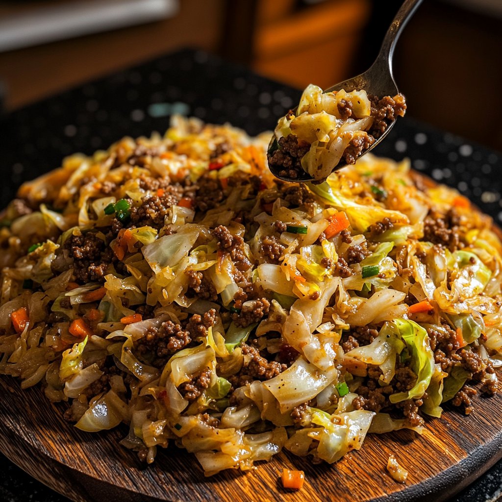 Ground Beef Cabbage Stir Fry