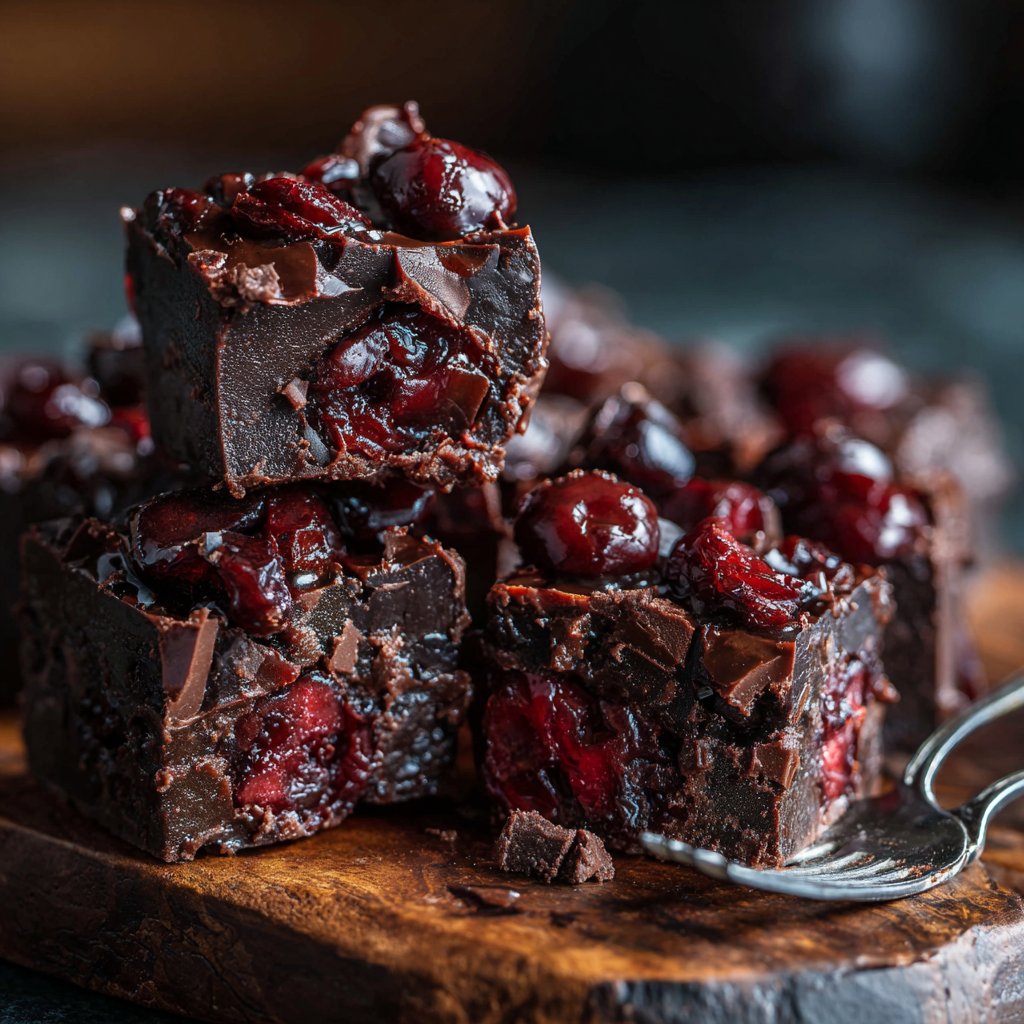 Chocolate Cherry Fudge Squares