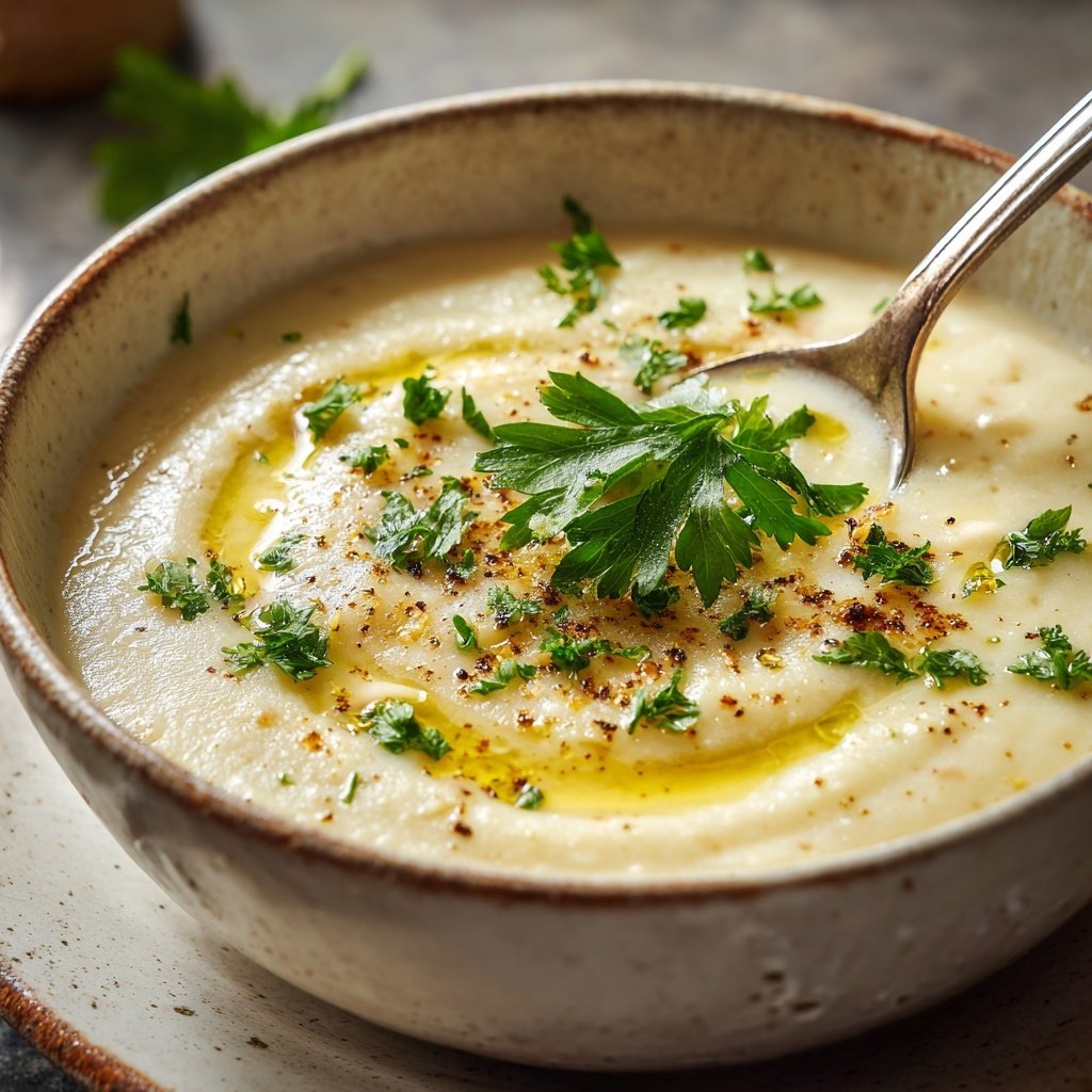 Creamy Lemon White Bean Soup Bowl