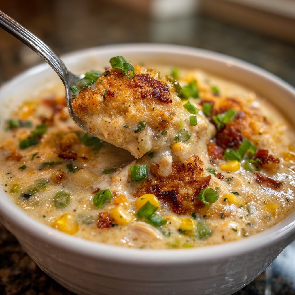 Cozy Crockpot Chicken and Corn Chowder