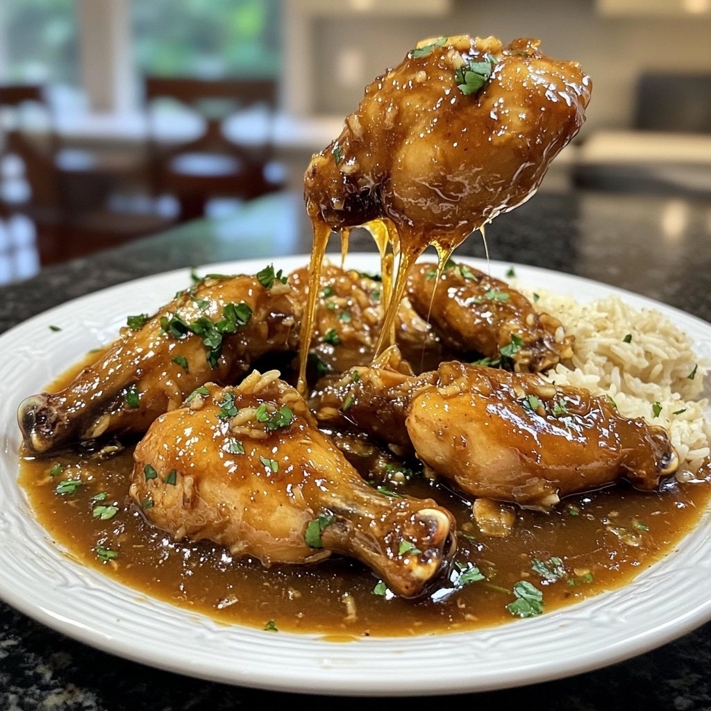 Caramelised Soy Chicken in Garlic Ginger Broth with Rice