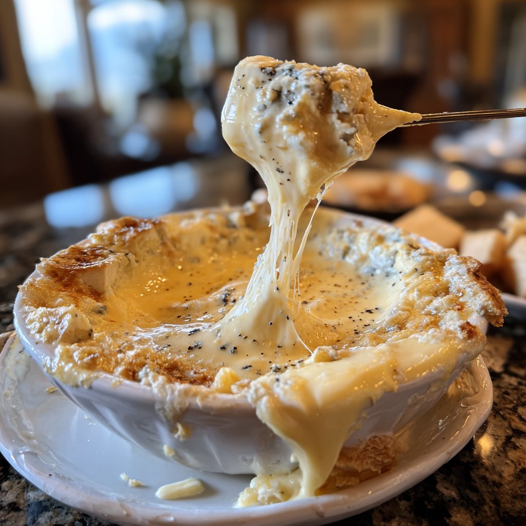 Fondue with Mild Blue Cheese