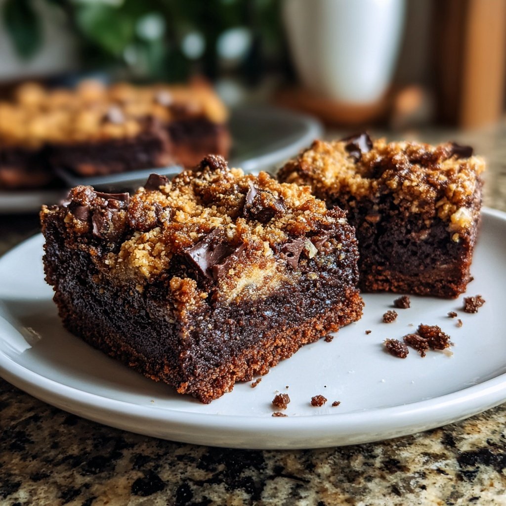 Cottage Cheese Brownies with Almond Crumble